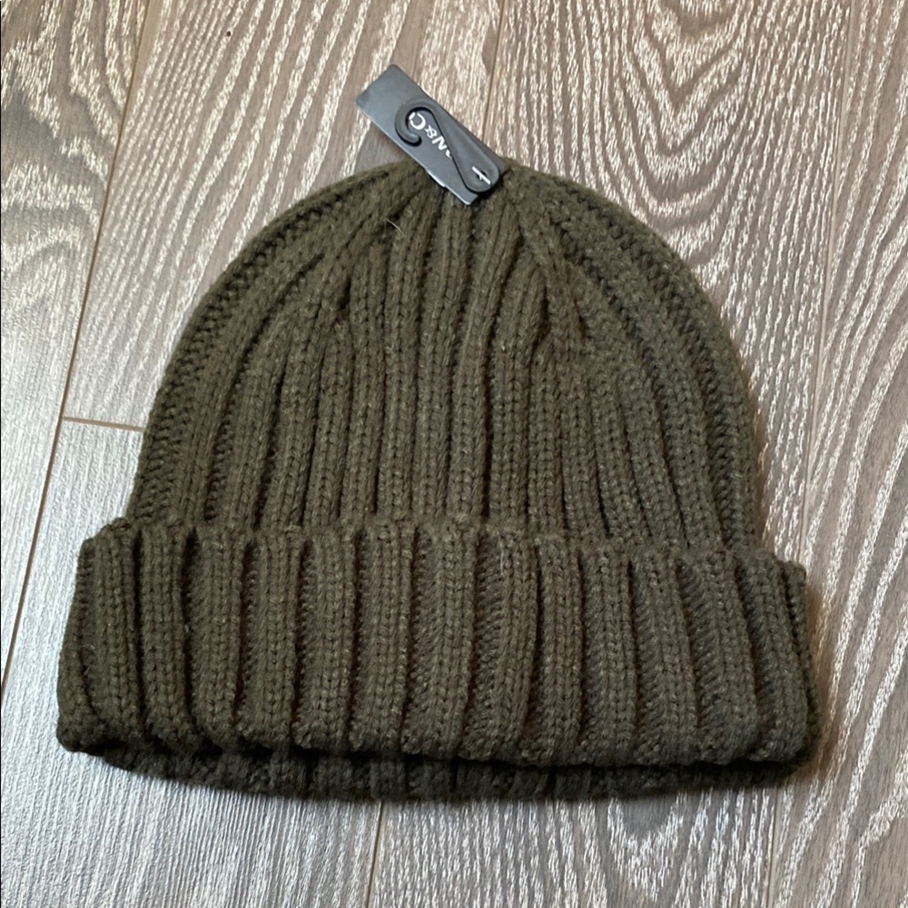 Olive Green Knit Beanie